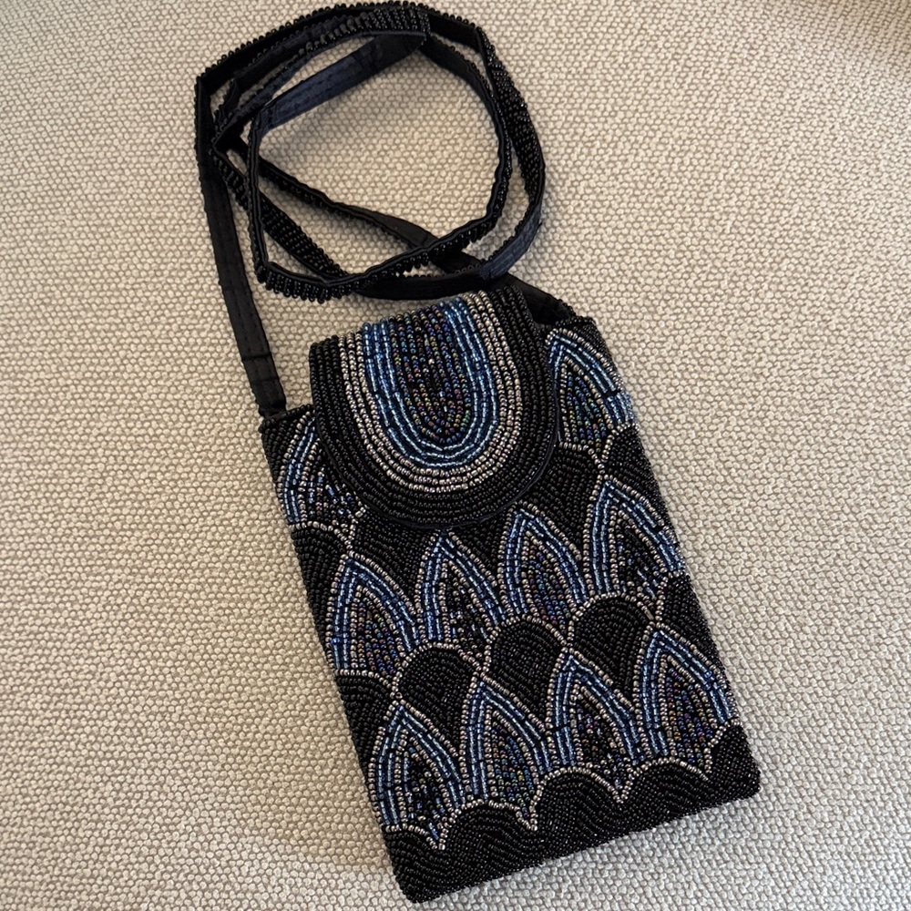 BREADED Elegant Black and Blue Evening Bag